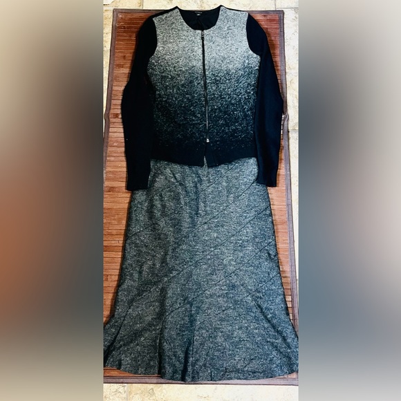 Ann Taylor wool ombré sweater top jacket skirt set xs 0 2 - Picture 8 of 11